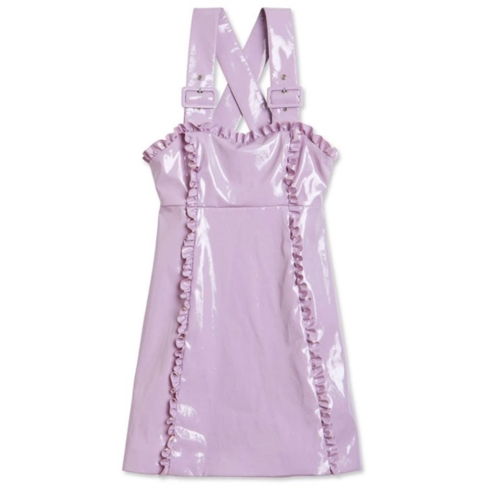 Shiny Lilac Ruffle Strap Pinafore - Picture 1 of 1